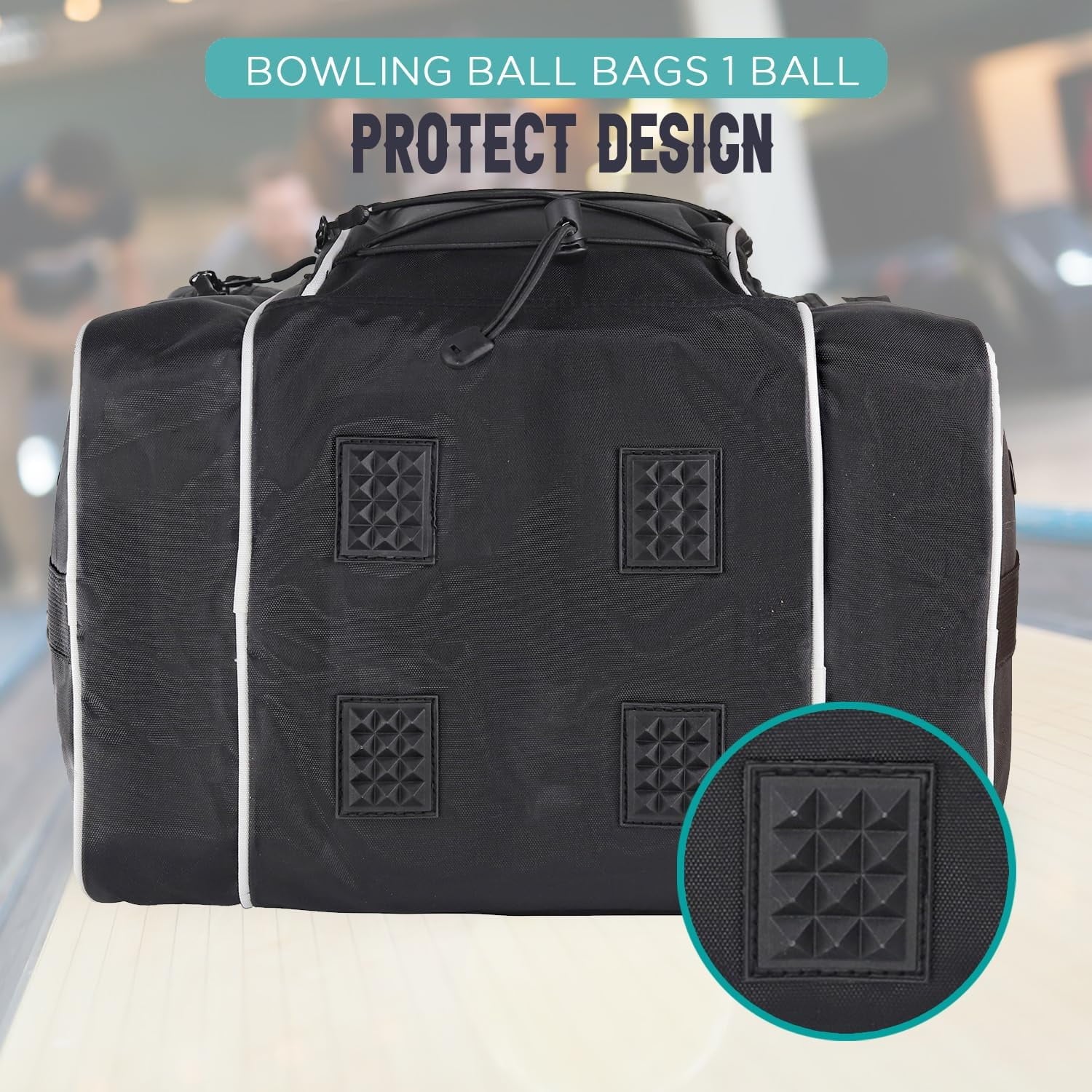 | Single Bowling Ball Tote Bag--Shoes up to Mens Size 14 Polyester Black