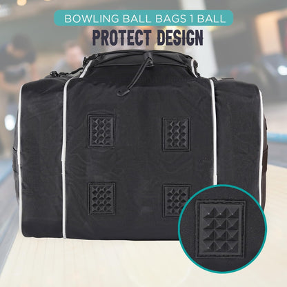 | Single Bowling Ball Tote Bag--Shoes up to Mens Size 14 Polyester Black